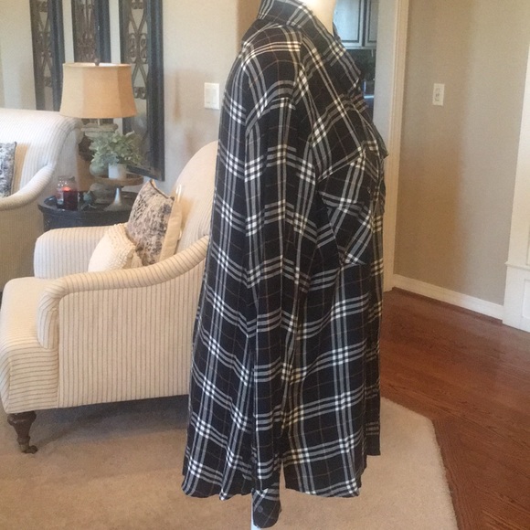 Sanctuary Plaid Buttondown 100% Rayon Top NWOT - Picture 10 of 15